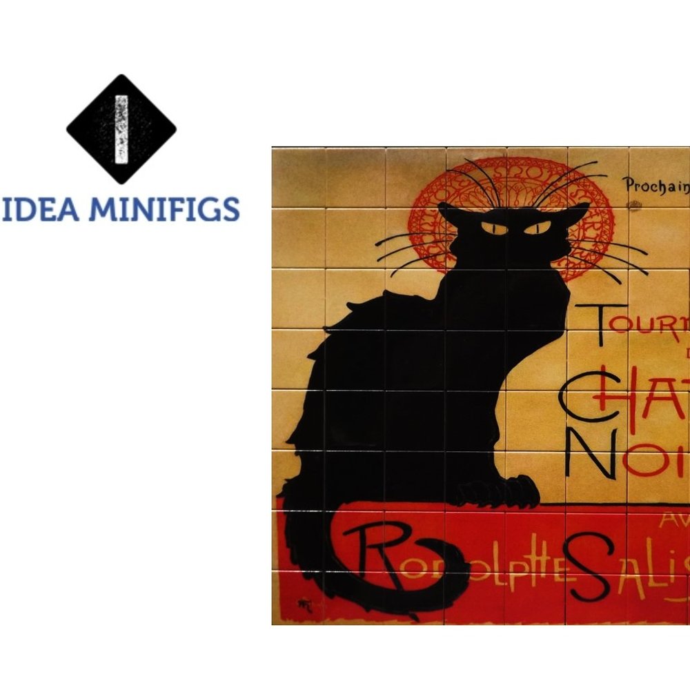 Tournee Du Chat Noir Puzzle - Educational UV Print Design Made of Lego Bricks